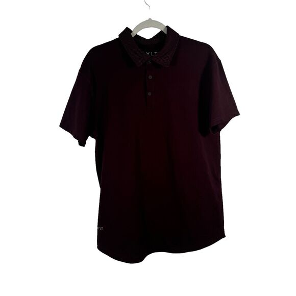 Bylt Drop Cut Short Sleeve Polo Shirt Maroon Red Stretch Performance Mens Large - Picture 1 of 6